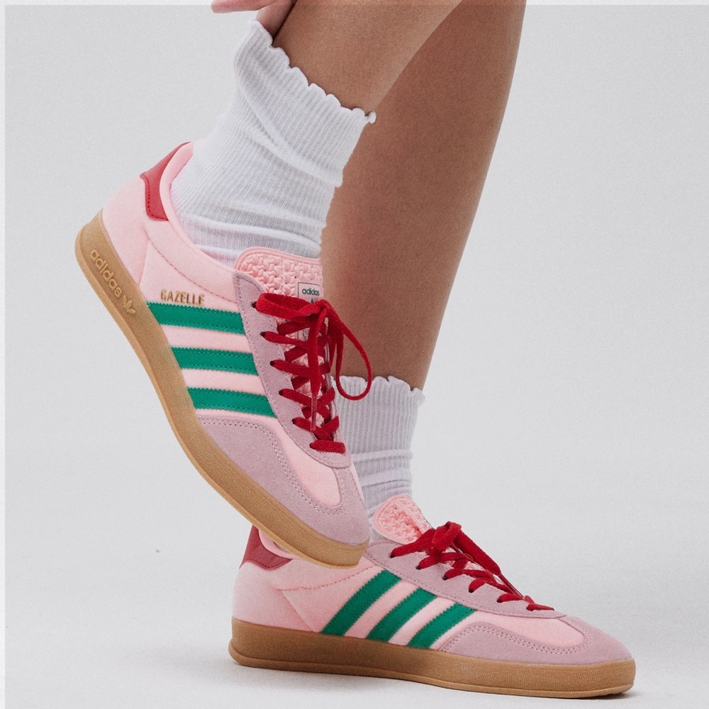 adidas Gazelle Pink Green Red Sneakers